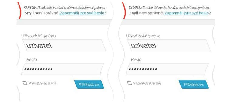 Jak odstranit "Shake Effect" (efekt třesu?) u přihlašování
