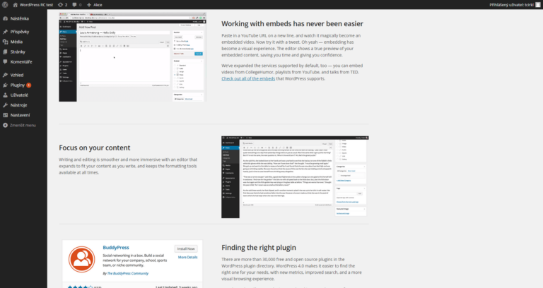 Jaké hlavní změny přinese WordPress 4.0?