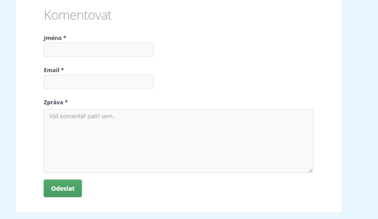 Jak odstranit pole pro URL adresu ve formuláři pro přidání komentáře