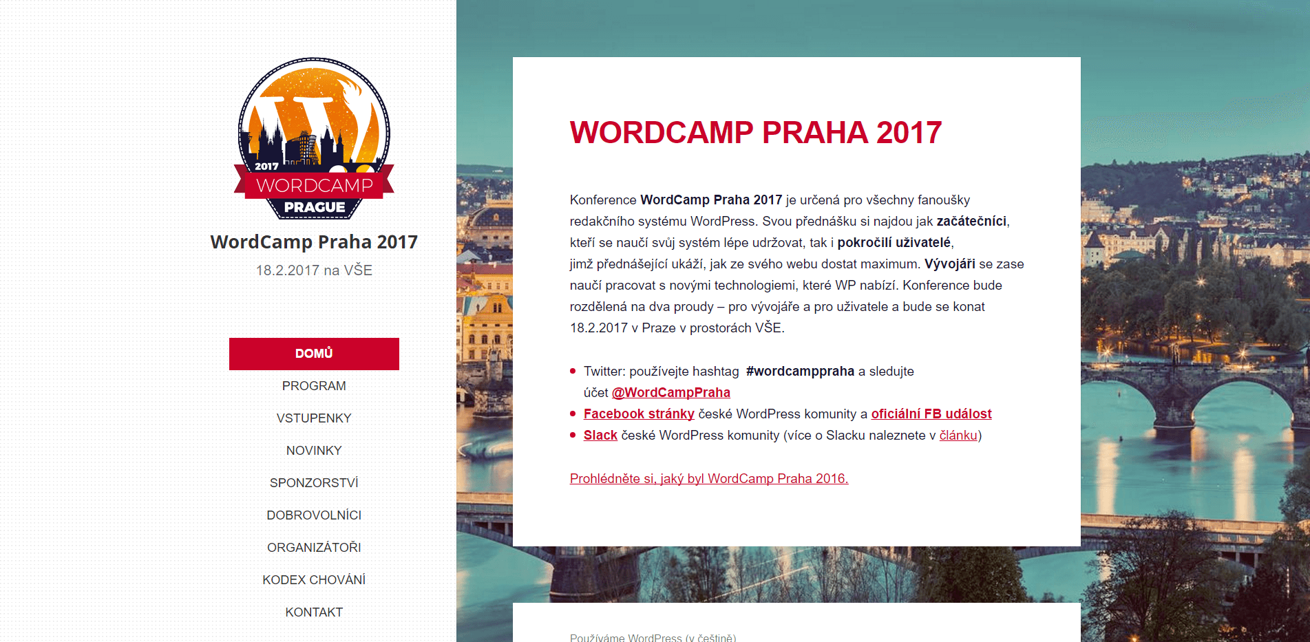 WordCamp Praha 2017 – 18.2.2017 na VŠE