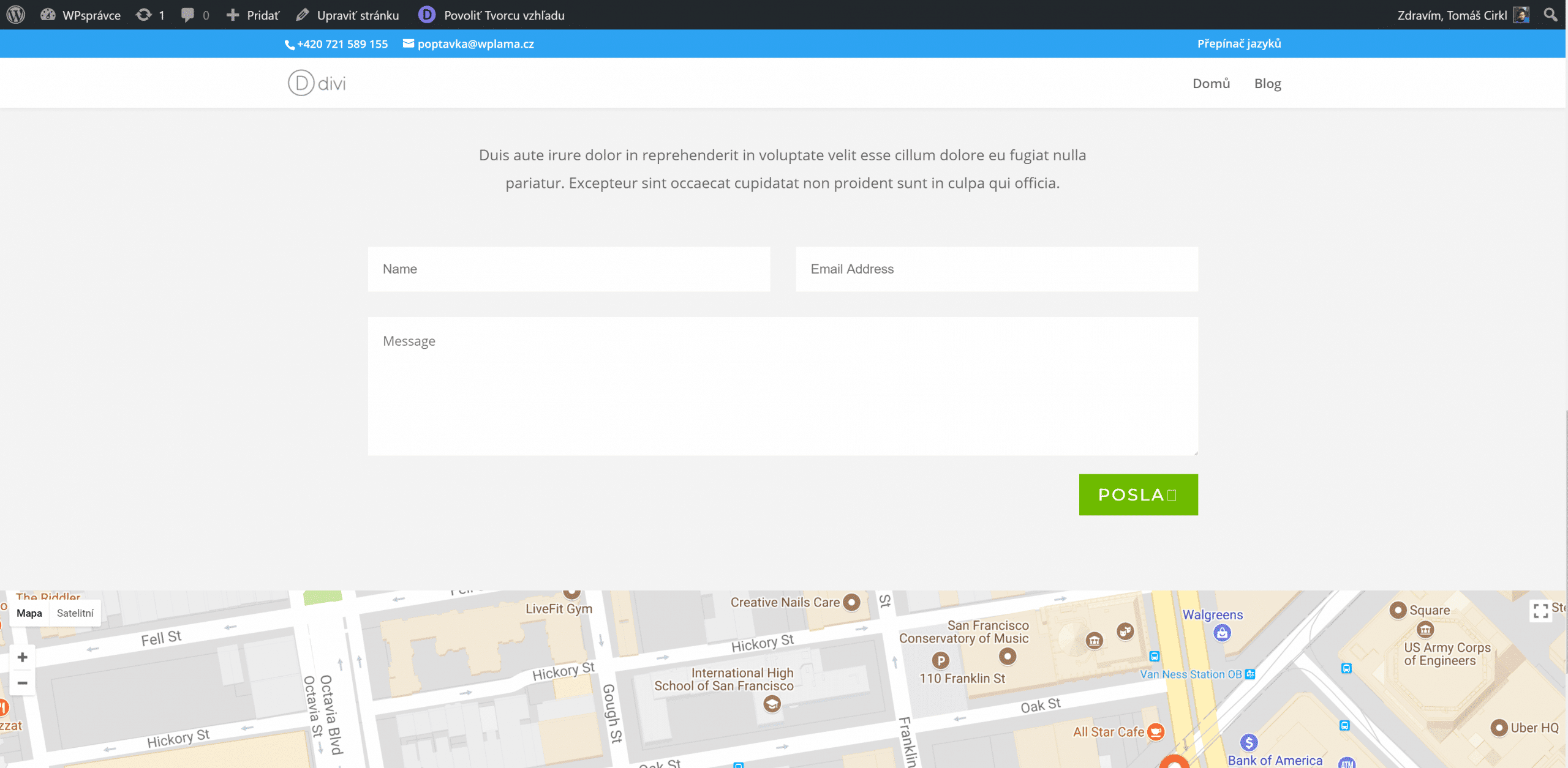 Jak opravit Posla ve slovenském překladu Divi šablony