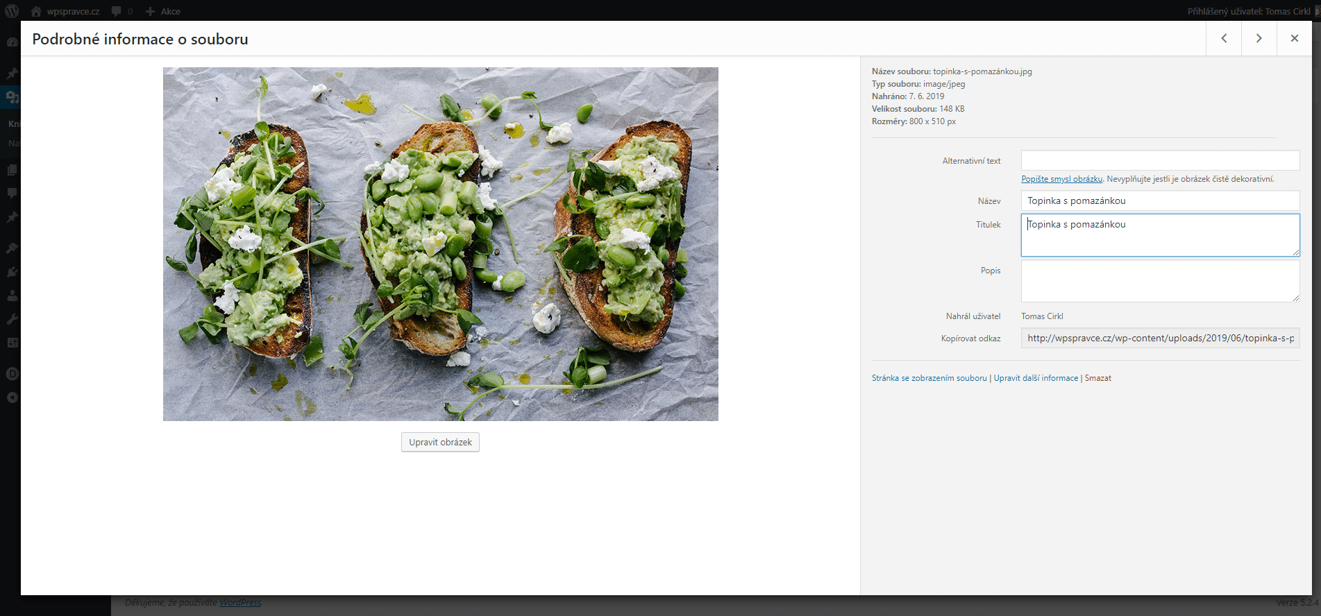 Jak najít URL obrázku nahraného do WordPress