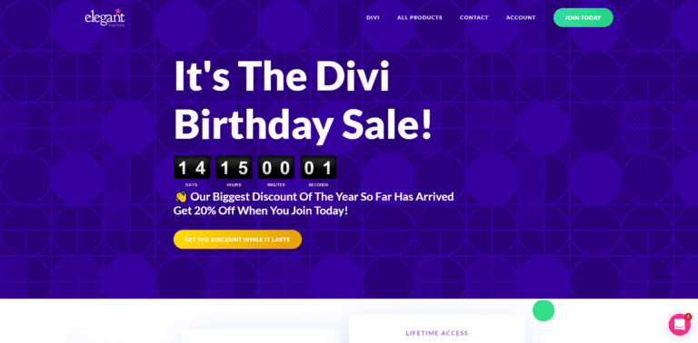 20% sleva na Divi a členství u Elegant Themes