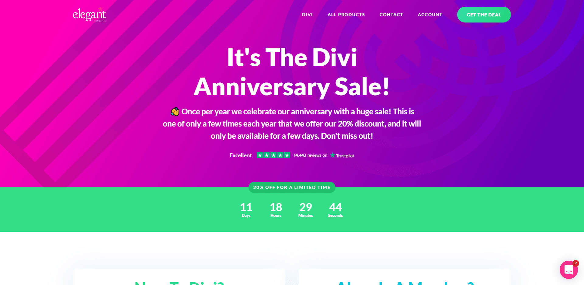 20% sleva na Divi a členství u Elegant Themes