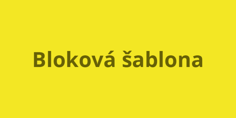 Co je to bloková šablona ve WordPress?