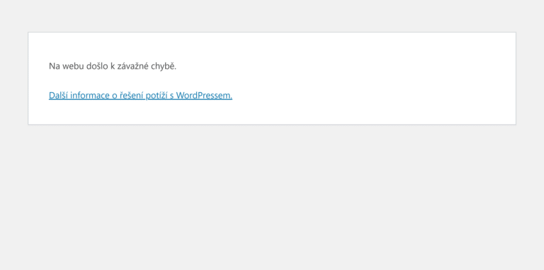 Jak ve WordPress opravit "Na webu došlo k závažné chybě"