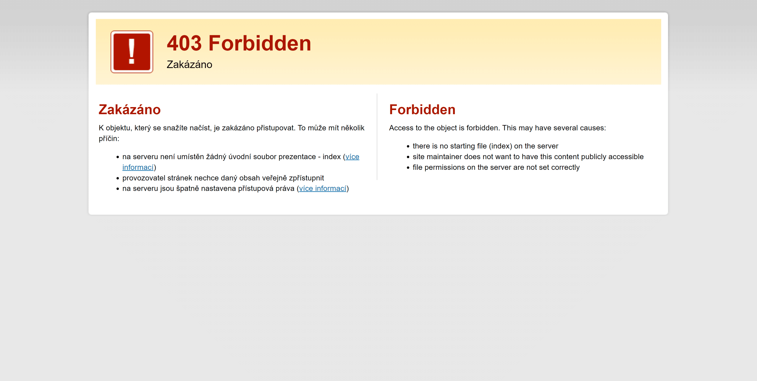 Oprava chyby Forbidden (403) ve WordPress