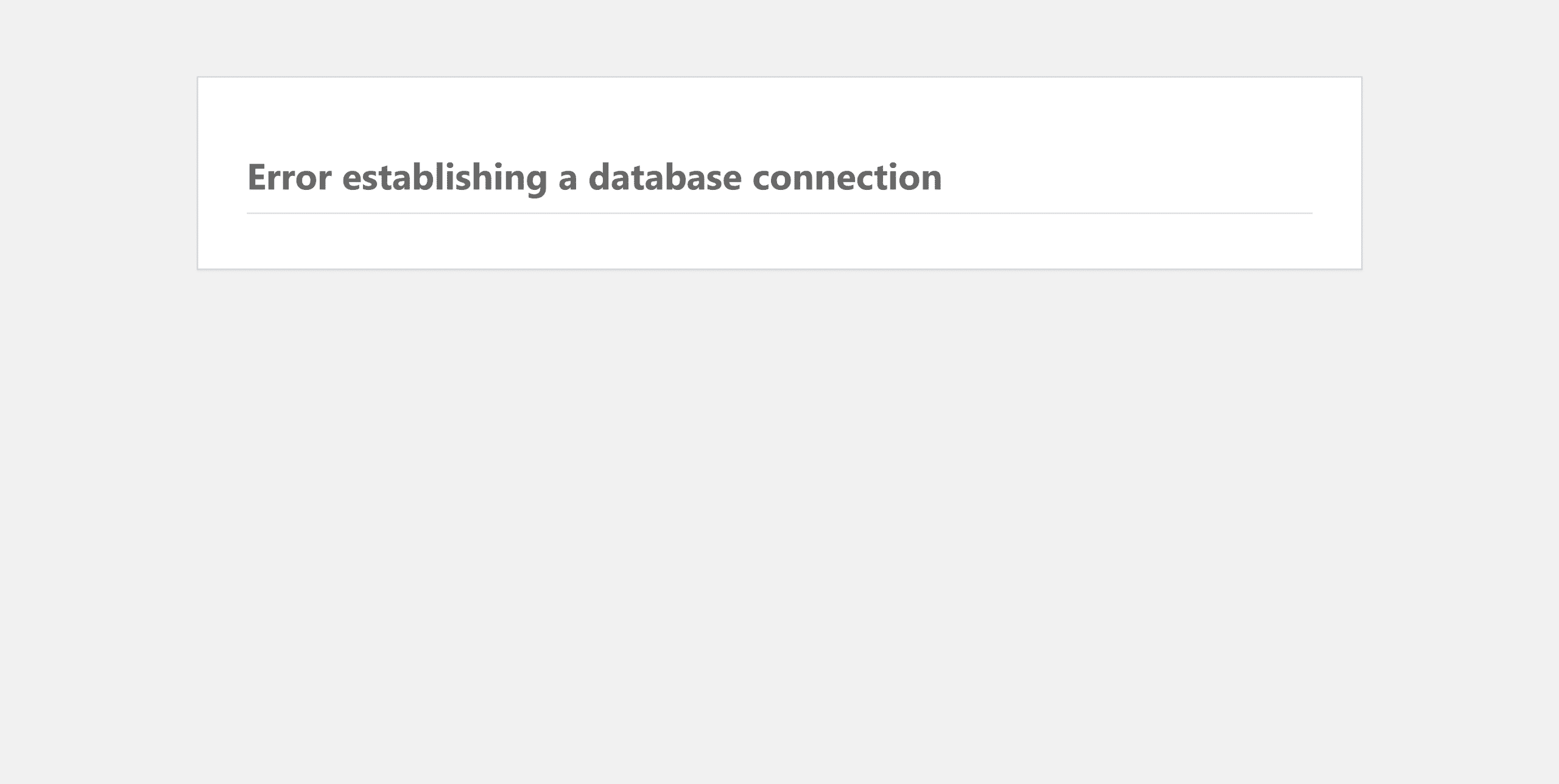 Jak ve WordPress opravit chybu „Error establishing a database connection“